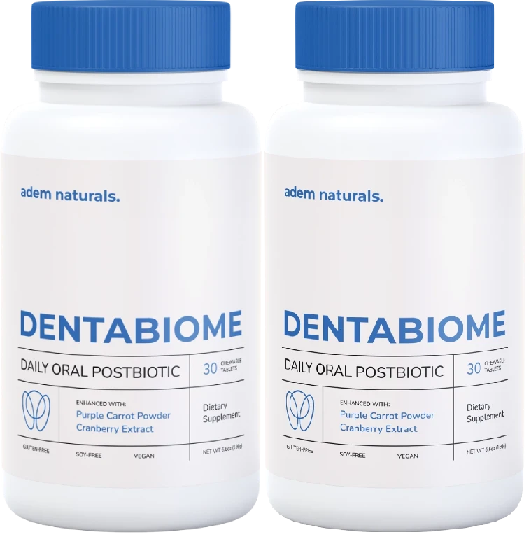 DentaBiome product package with multiple bottles